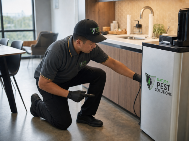 Natural Pest Solutions technician at work