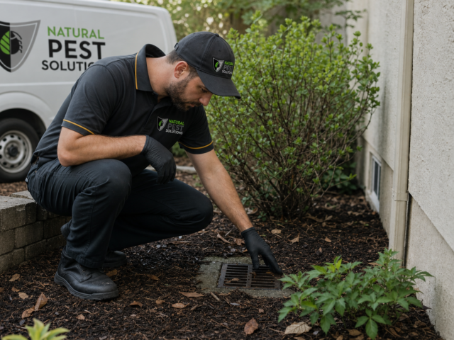 Natural Pest Solutions technician at work